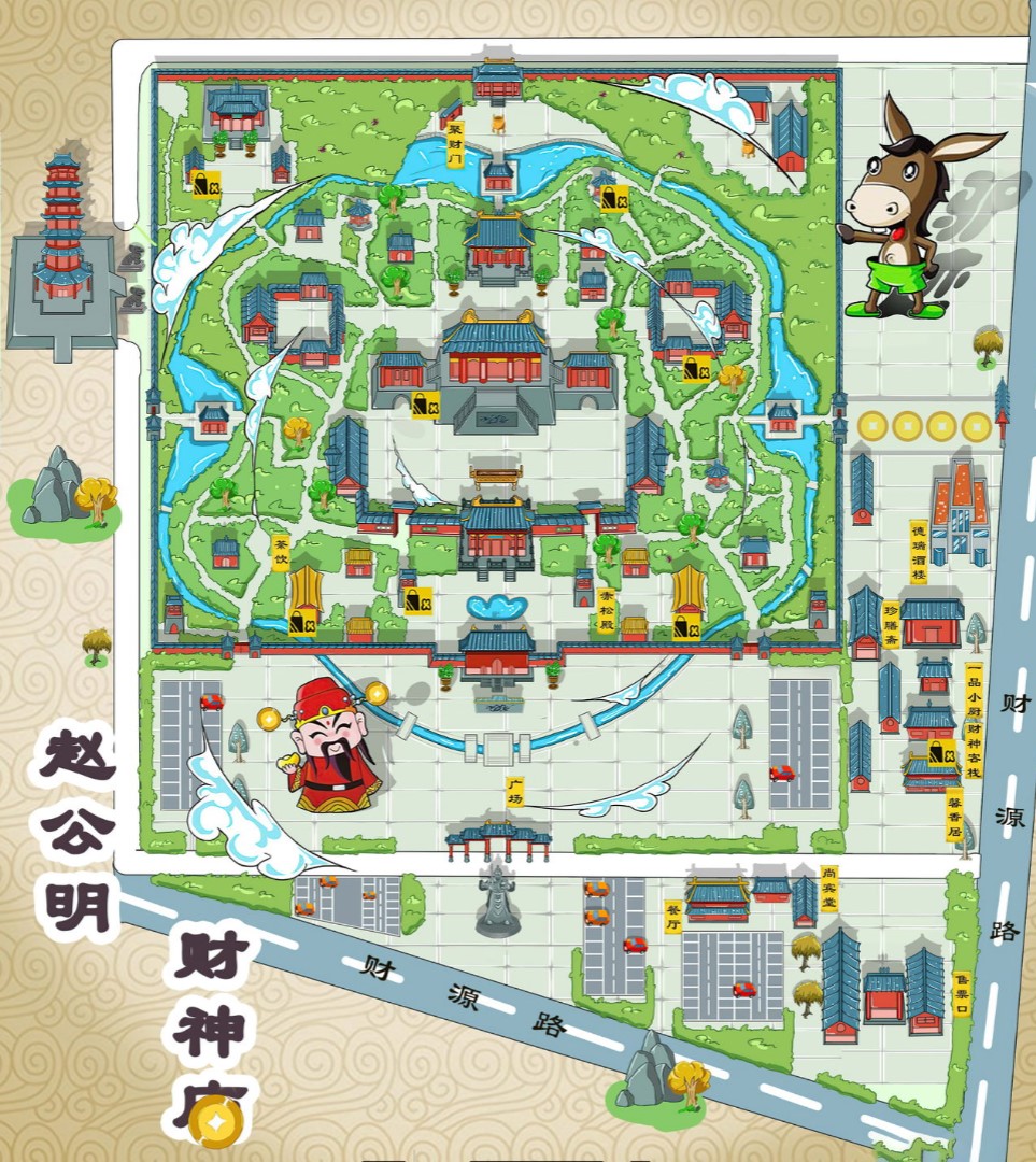 马边寺庙类手绘地图