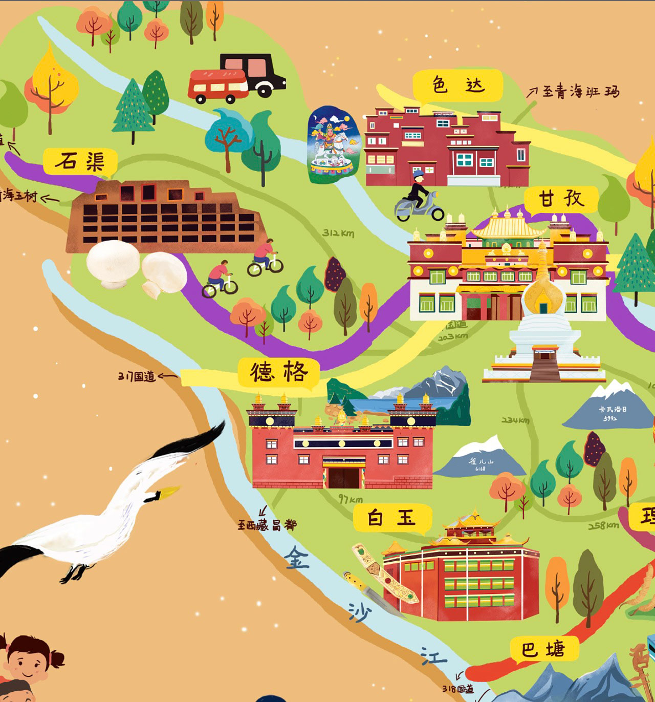 马边手绘地图景区的文化宝库